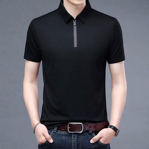 Sommer Business Kurzarm Poloshirt Herren Kleidung Kragen Oberteile - Bild 26 von 32