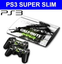 PS3 SUPER SLIM Decal Sticker Skin Wrap Vinyl + Controller