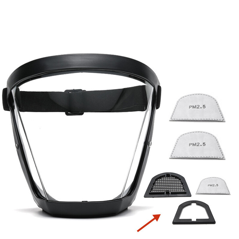  Anti-Fog Face Shield Protective Cover Transparent Full Shield Mask with Filter