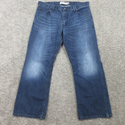 Levis Jeans Mens 38x30 Blue 527 Bootcut Western Whisker Faded Rodeo Denim Pants