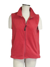 Woolrich Fleece Womens Vest Size Large Coral like color "Soft Ruby"