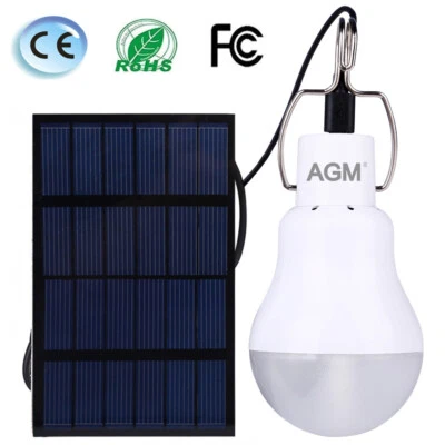 LED Solar Lampe Glühbirne Solarleuchte Campinglampe Außen Garten Beleuchtung