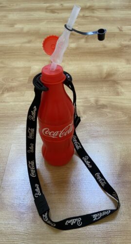 Rare Collectable Coca Cola Drinking Bottle 500ml With Straw And Black Lanyard - Afbeelding 1 van 11