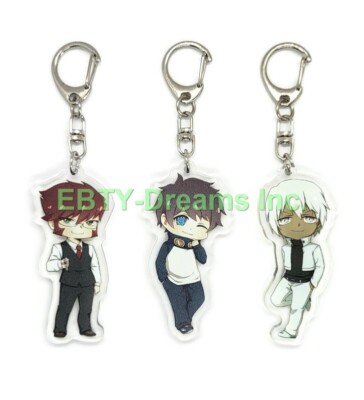 Set of 3 Kekkai Sensen Acrylic Keychain Leonardo Watch, Klaus, Zapp Renfro v1