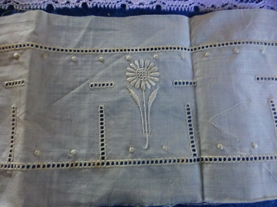 lot=2m,45 en tout dentelles ,broderies ,jours ,fait main mercerie ancienne - Photo 2/4