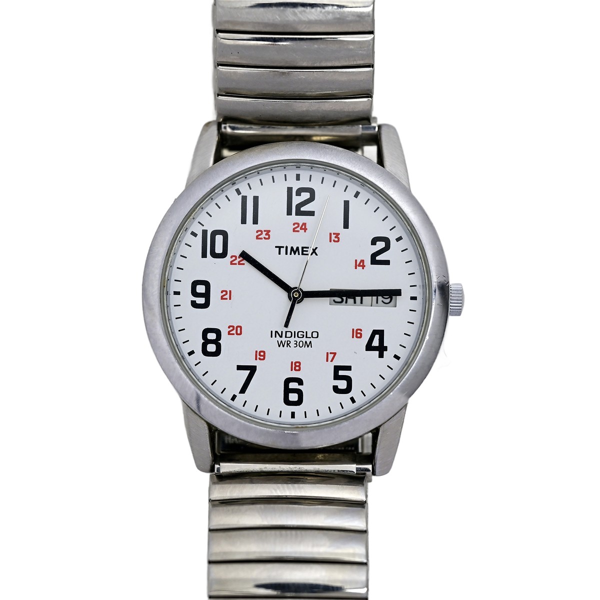 Timex Quartz Men's Easy Reader Wrist Watch Indiglo 35mm | eBay