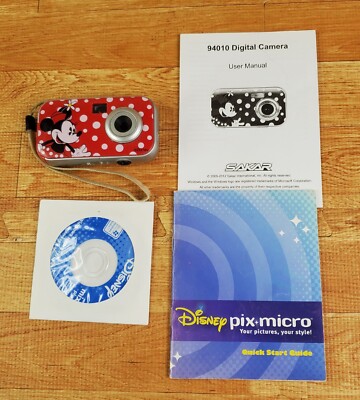 Disney Pix Micro 94010 Digital Camera Minnie Mouse Red Tested and Works