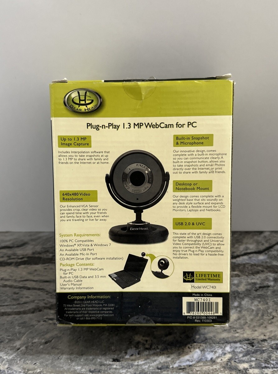 Gear Head USB Quick MP Web Cam, Built In Snapshot - Main Image