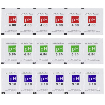 18 Pack Ph Calibration Solution Powder 6.86/4.00/9.18, Ph Buffer Calibration Sol