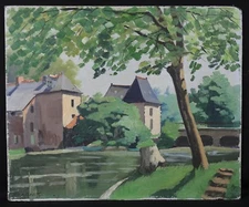 René Bidault (1911-1996) Around D'Azay-le-Rideau France post-Impressionism