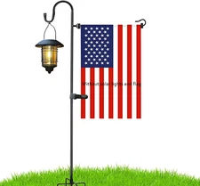 Garden Flag Stand and Shepherd Hook,48 Inch Garden Flag Pole Holder with one Tig