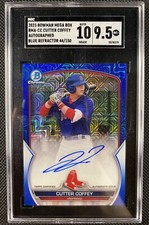 2023 Bowman Cutter Coffey Blue Mega Box Refractor Auto /150 #BMA-CC SGC 9.5