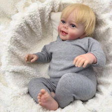 Reborn Baby Dolls 24in Lifelike Sweet Smiling Newborn Cloth Body Handmade Gifts