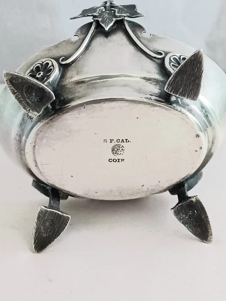 Schulz & Fisher San Francisco, CA Moneda Plata Sal Cesta 3 1/8" X 2 1/8" Foto 4 de 4