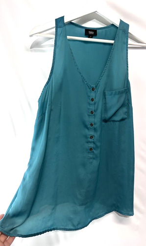 Mossimo Supply Turquoise Blouse Tunic Tank Top Spring Summer S - Picture 2 of 5