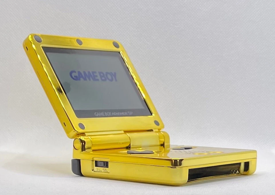 Glossy Gold Gameboy Advance SP Modded Retro Console IPS Backlit &USB C.Gift Idea - Image 3 of 4