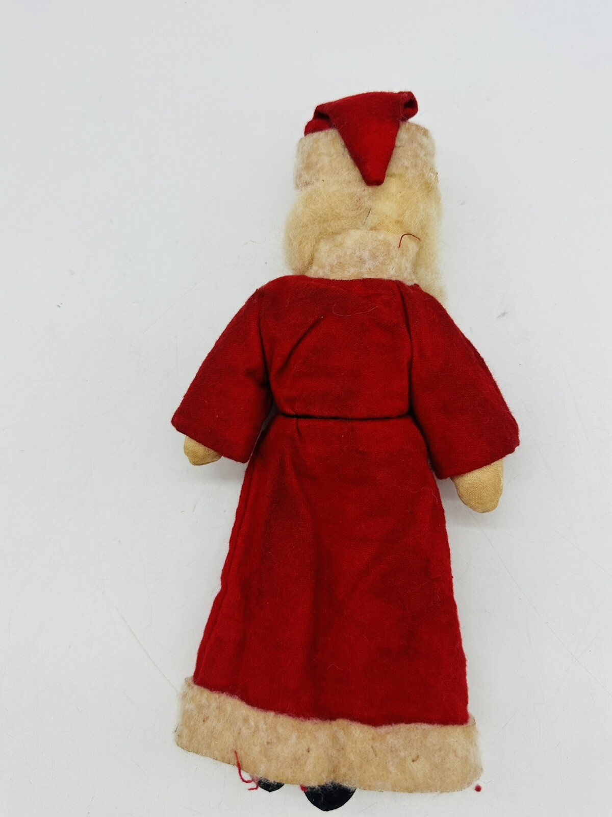 Vintage Folk Art Santa with Tree Sprig and Doll 10”