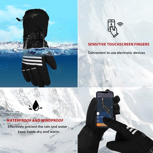 Winter Electric Heated Gloves Liner For Men With Rechargable Battery Waterproof - Picture 9 of 12