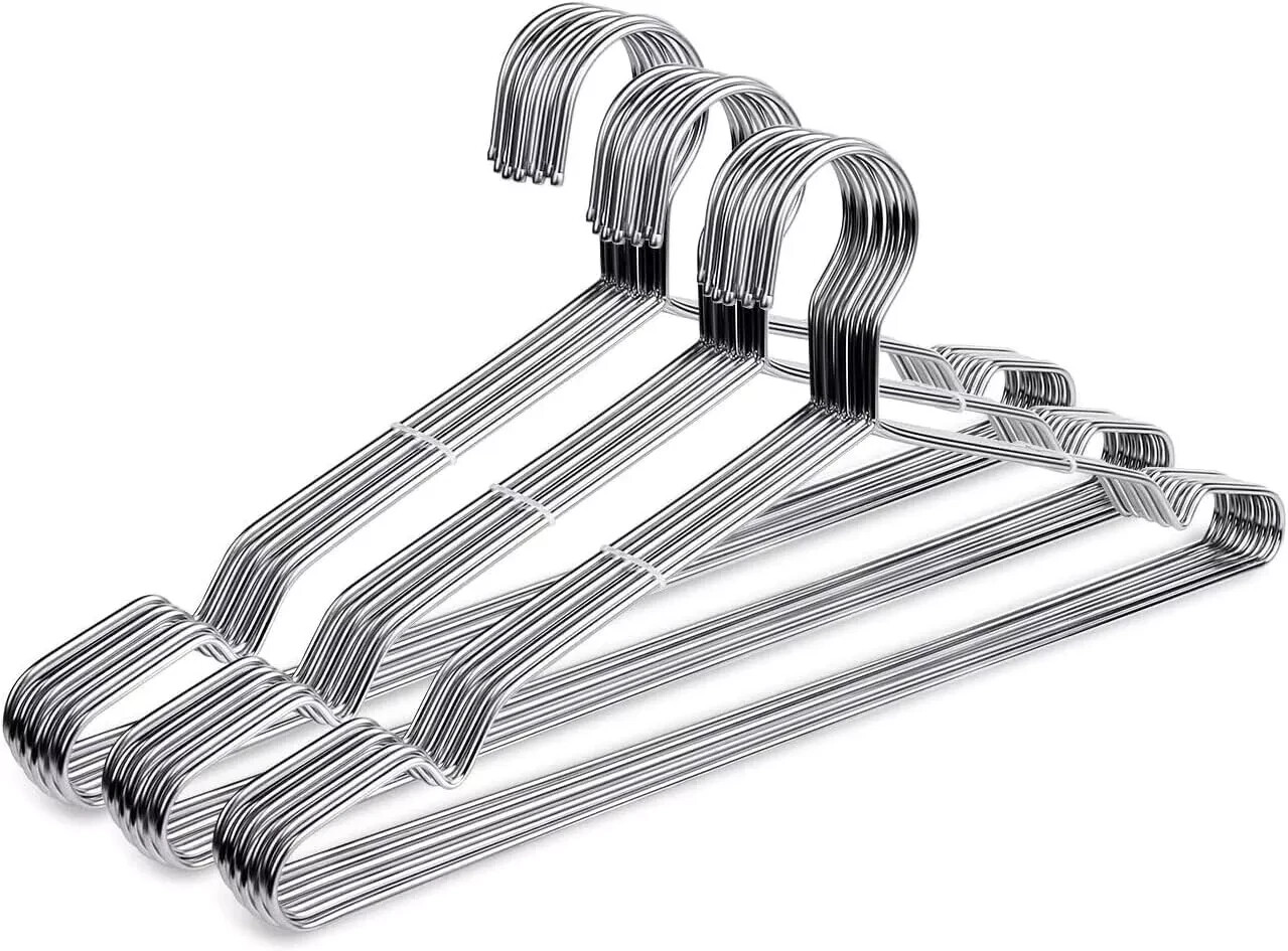 30-Pack Heavy Duty Stainless Steel Wire Coat Hangers for Durability-image