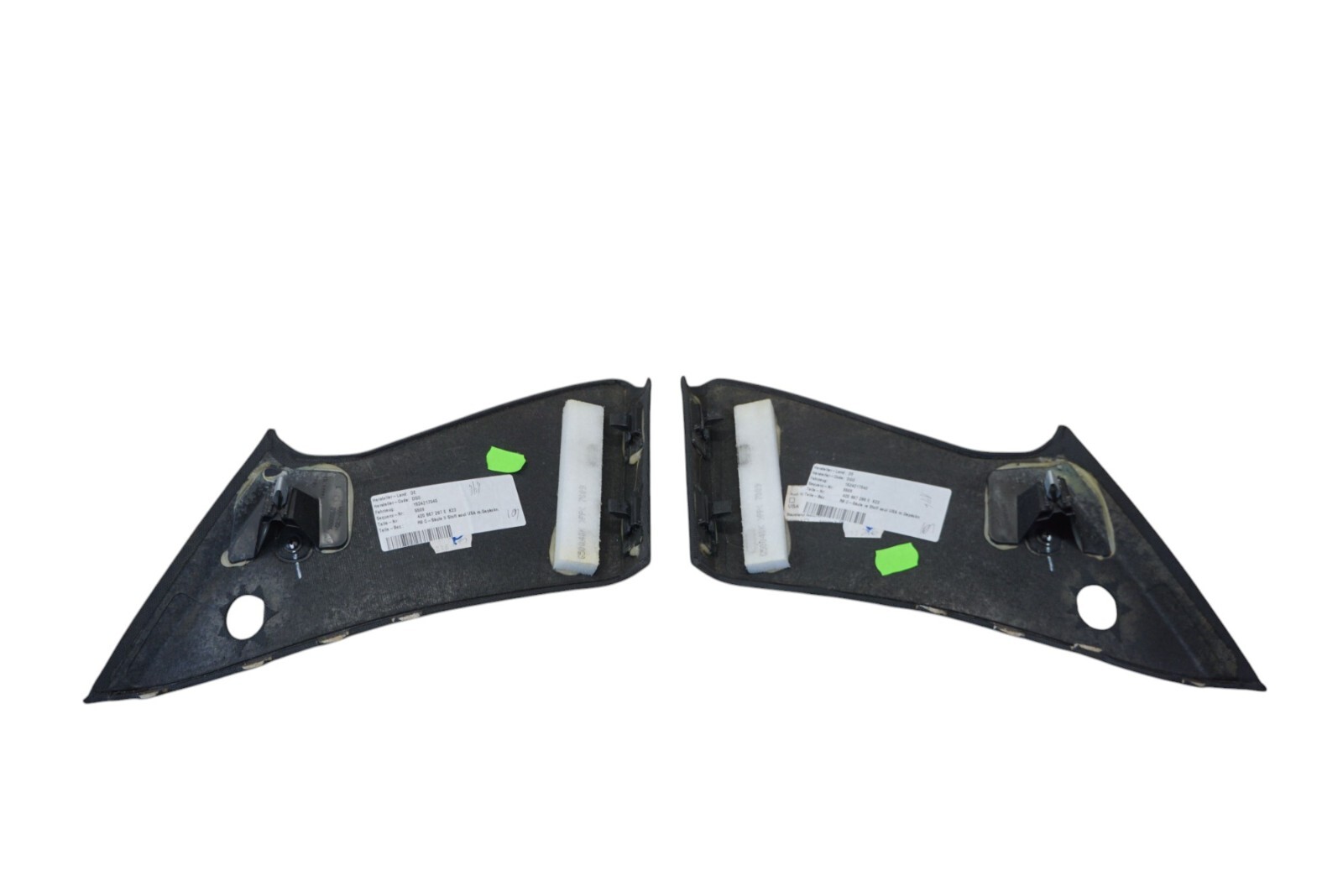 2008 - 2015 AUDI R8 COUPE BLACK REAR LEFT & RIGHT UPPER C-PILLAR TRIM PANEL OEM