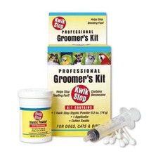 Kwik Stop Professional Pet Groomers Mobile Kit Styptic Powder Applicator  Swabs