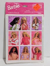 Vintage Pink Mattel Barbie 4 Sheets Sticker Pack - Hallmark Heartline 1997