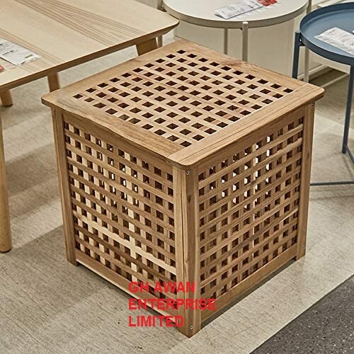 IKEA イケア◆HOL ホール◆ナチュラルウッド◆木製収納ボックス テーブル HOL ホール サイドテーブル, アカシア材, 50x50 cm - IKEA