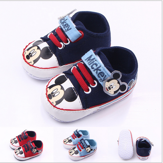 Newborn Baby Boys Girls Mickey  Mouse  Crib Pram Shoes  