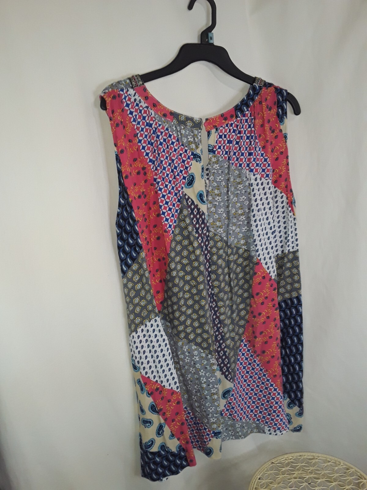 Umgee Patchwork Sleeveless Tunic Blouse Size S Pa… - image 9