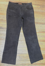 Vintage Lee Jeans Women's 9/10 Brown Suede Pants 100 Leather Fully Lined Y2K