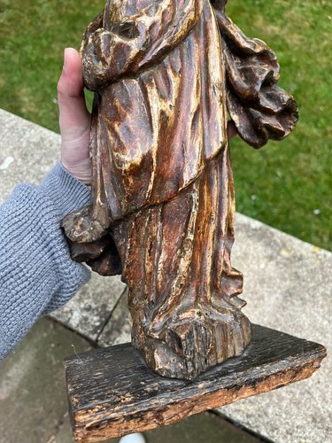 17th Century Antique European Carved Polychrome Figure Sculpture Flemish Rare - Picture 7 of 24