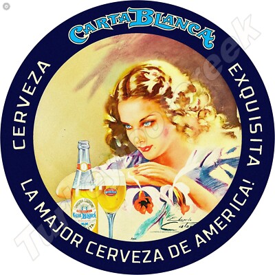 Carta Blanca Cerveza 11.75'' Round Metal Sign