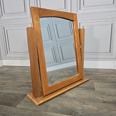 Tischplatte massiv Eiche Holz Schminktisch Schaukel Spiegel - modern WC Schlafzimmer