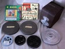 8 Antique 8mm Silent Movies w/10 Shows Disney, Castle Films & Simonsen Reel Case