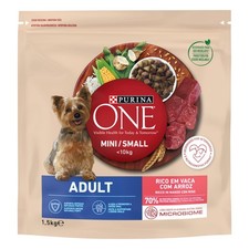 PURINA ONE Small Mini < 10kg Cibo per cani adulti con manzo e riso 1,5kg