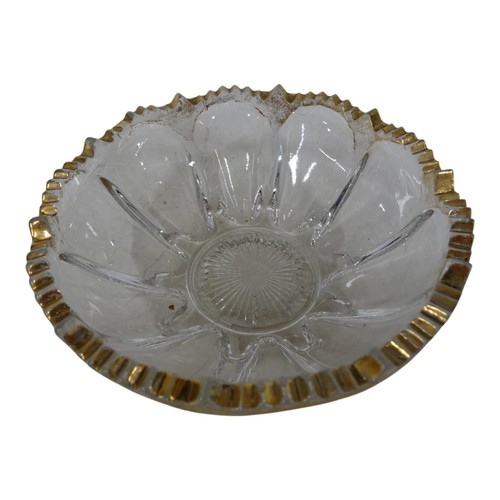 Early American Pressed Glass Lot 6 Gold Trimmed Sawtooth 5" Berry Dessert Bowls - Picture 10 of 20