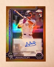 Adael Amador 2025 Topps Chrome RC AUTO GOLD REFRACTOR 49/50 Rockies #RA-AA U6