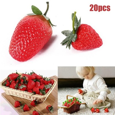 Lebensecht Künstliche Erdbeeren， Tischdekoration 20 Stück 20x Am Besten