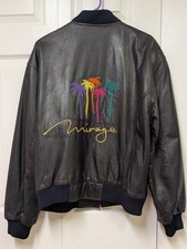 Mirage Vintage Leather Jacket With The Mirage Logo Embroidered On Back/ Mens Med