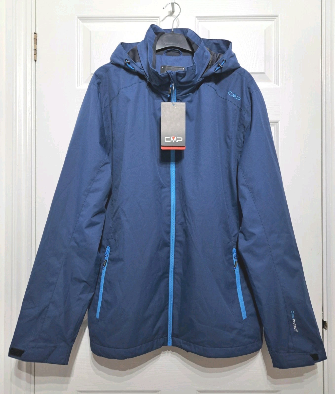 Chaqueta de rendimiento CMP para hombre azul 2XL impermeable transpirable capucha costuras selladas nueva con etiquetas