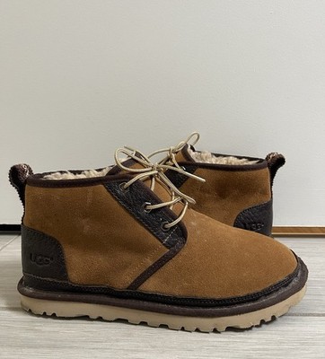 UGG Neumel Chukka Boots Chestnut Brown Faux Fur Sherpa Lined Men s - Size 8
