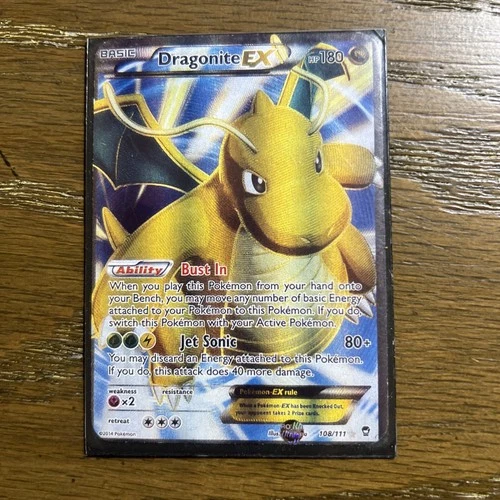 Dragonite EX (108/111) card from 2014 Pokémon TCG XY Furious Fists expansion set