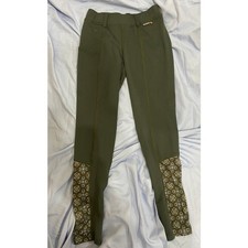 Kerrits Fleece Lined Winter Equestrian Tights - Green - Size L