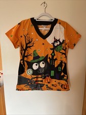 UA Scrub Top Halloween Pattern Size Small