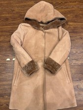 Toscana Real Sheepskin Coat with Hood XS Camel Color