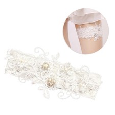 Bridal Elastic Garters Lace Embroidery Garters Decor Lady Female (White)
