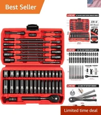 Durable 1/4" Drive 44PCS Socket & Magnetic Nut Driver Set with Lifetime