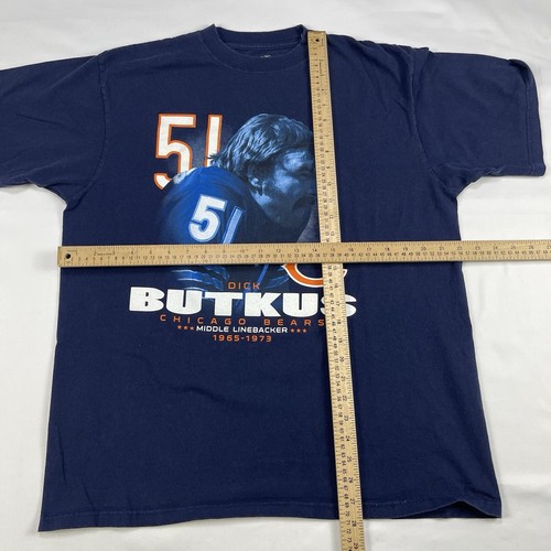 Vintage Chicago Bears Dick Butkus Reebok Blue NFL T-Shirt Size: Large - Picture 15 of 15