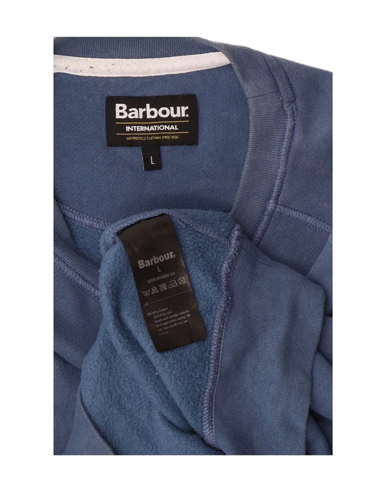 BARBOUR Hombre Sudadera Jersey Grande Azul Algodón AL09 Foto 3 de 3