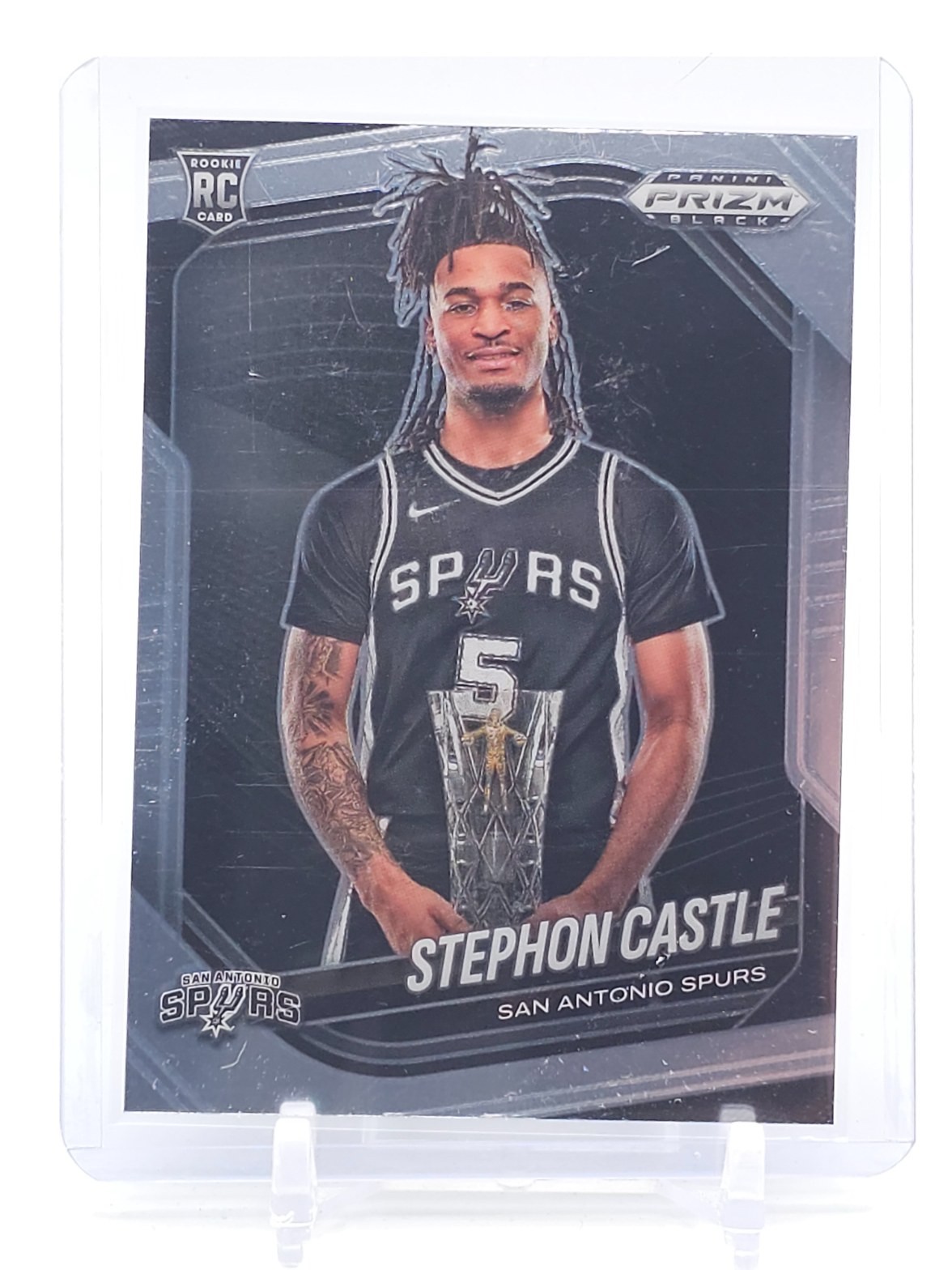 STEPHON CASTLE 2024-25 PRIZM BLACK ROOKIE RC #96 SAN ANTONIO SPURS Q5722